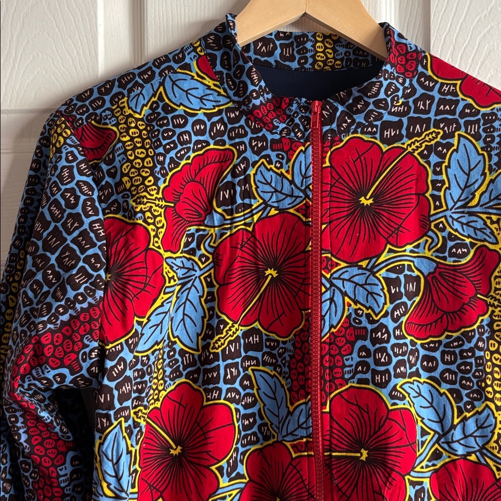 Vibrant Floral and African Style Print Bomber Jacket - Picture 2 of 10